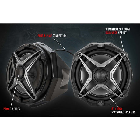 Photo of Universal 8" Cage Mounted Speaker Pods by SSV Works - Premium Audio for UTVs / Side by Sides